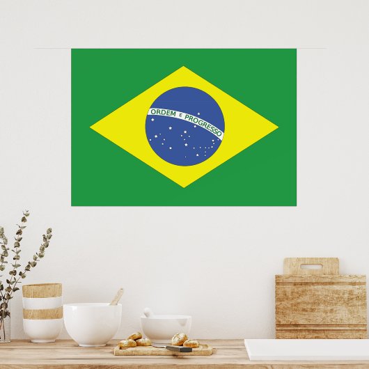 vlag van Brazilië Poster (Keuken)