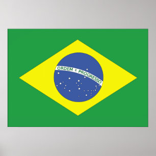 vlag van Brazilië Poster