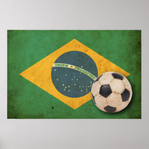 vlag van Brazilië Poster