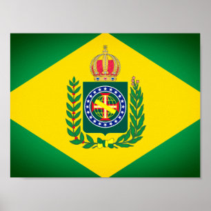 vlag van Brazilië Poster