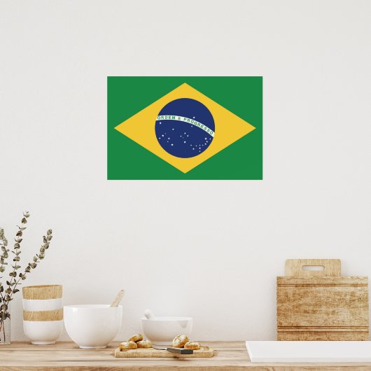 vlag van Brazilië Poster (Keuken)