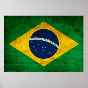 vlag van Brazilië Poster