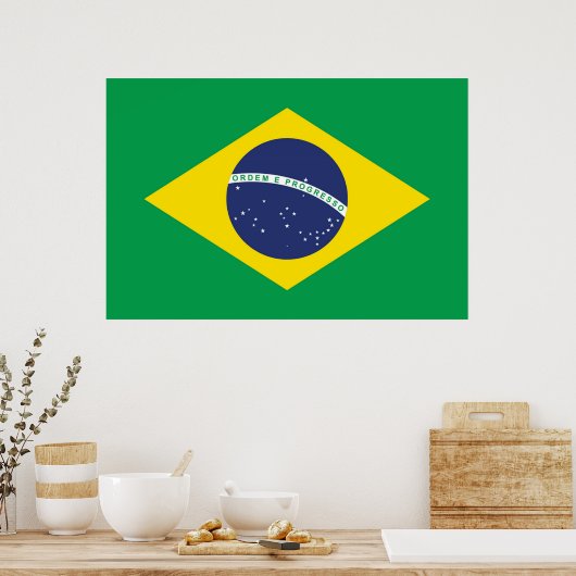 vlag van Brazilië Poster (Keuken)