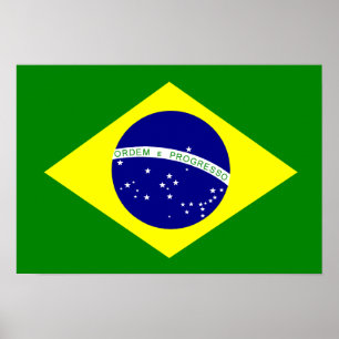 vlag van Brazilië Poster