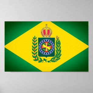 vlag van Brazilië Poster