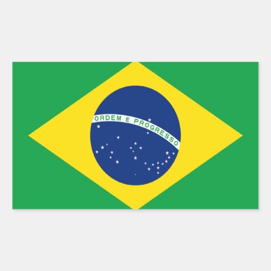 vlag van Brazilië Rechthoekige Sticker (Voorkant)