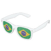 vlag van Brazilië Retro Zonnebril (Gekanteld)