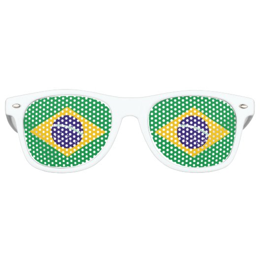 vlag van Brazilië Retro Zonnebril (Voorkant)