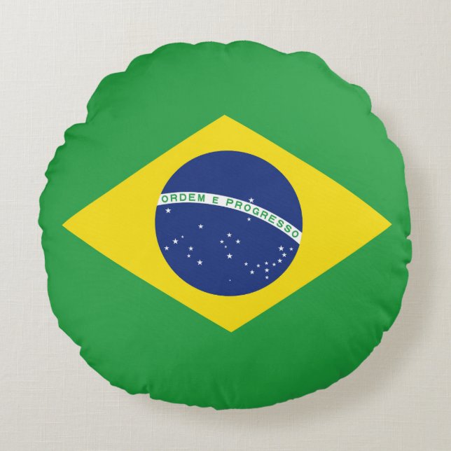 Vlag van Brazilië Rond Kussen (Voorkant)