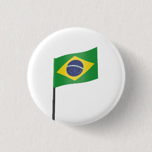 vlag van Brazilië Ronde Button 3,2 Cm
