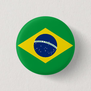 vlag van Brazilië Ronde Button 3,2 Cm
