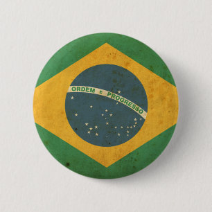 vlag van Brazilië Ronde Button 5,7 Cm