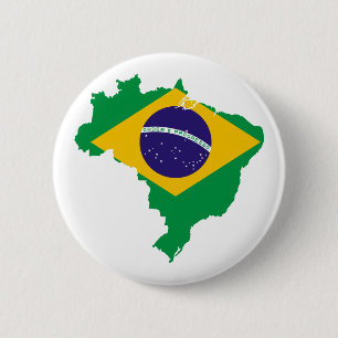 vlag van brazilië ronde button 5,7 cm