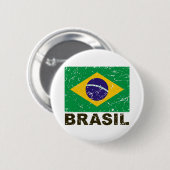 vlag van Brazilië Ronde Button 5,7 Cm (Voorkant /achterkant)
