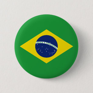 Vlag van Brazilië Ronde Button 5,7 Cm
