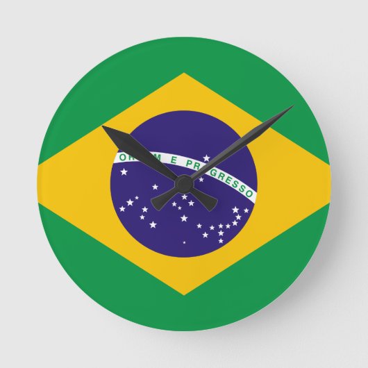 Vlag van Brazilië Ronde Klok (Voorkant)