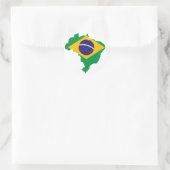 vlag van brazilië ronde sticker (Tas)