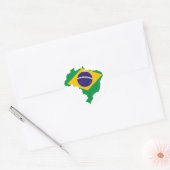 vlag van brazilië ronde sticker (Envelop)