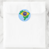 vlag van brazilië ronde sticker (Tas)