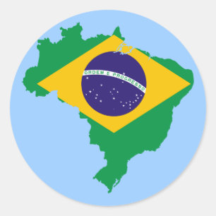 vlag van brazilië ronde sticker