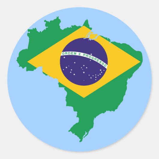 vlag van brazilië ronde sticker (Voorkant)