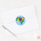 vlag van brazilië ronde sticker (Envelop)