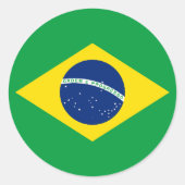vlag van Brazilië Ronde Sticker (Voorkant)