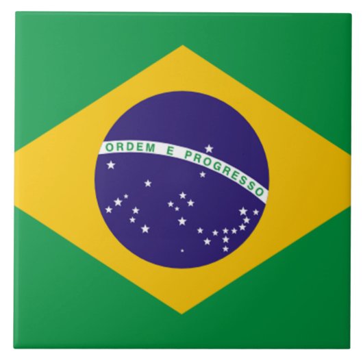 vlag van Brazilië Tegeltje (Voorkant)