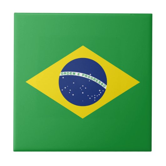 Vlag van Brazilië Tegeltje (Voorkant)