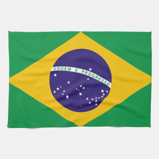 vlag van Brazilië Theedoek (Horizontaal)