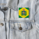 vlag van Brazilië Vierkante Button 5,1 Cm (In situ)