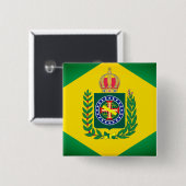 vlag van Brazilië Vierkante Button 5,1 Cm (Voorkant /achterkant)
