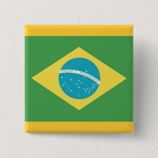 vlag van Brazilië Vierkante Button 5,1 Cm (Voorkant)