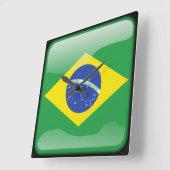 vlag van Brazilië Vierkante Klok (Hoek)