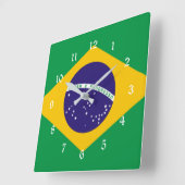 vlag van Brazilië Vierkante Klok (Hoek)