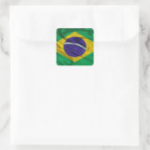 vlag van Brazilië Vierkante Sticker (Tas)
