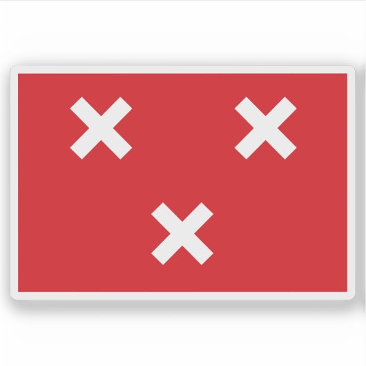 Vlag van Breda, Nederland Sticker (Voorkant)