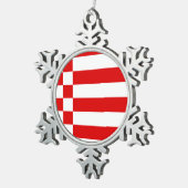 Vlag van Bremen Snowflake Pewter kerstversiering Tin Sneeuwvlok Ornament (Rechts)