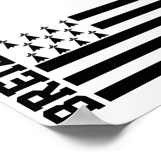 Vlag van Bretagne, Frankrijk Poster (Hoek)