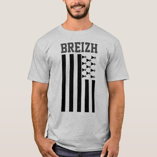Vlag van Bretagne, Frankrijk T-Shirt (Voorkant)