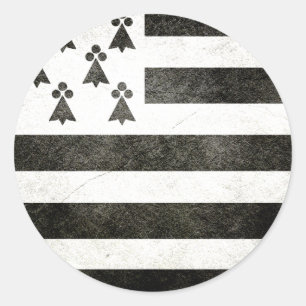Vlag van Bretagne Vintage Ronde Sticker