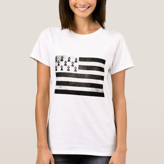 Vlag van Bretagne Vintage T-shirt (Voorkant)