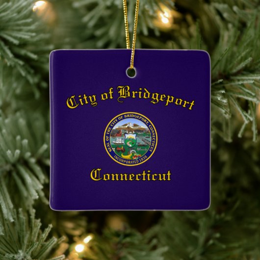 Vlag van Bridgeport, Connecticut Keramisch Ornament (Boom)