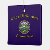 Vlag van Bridgeport, Connecticut Keramisch Ornament (Links)