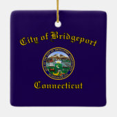 Vlag van Bridgeport, Connecticut Keramisch Ornament (Achterkant)