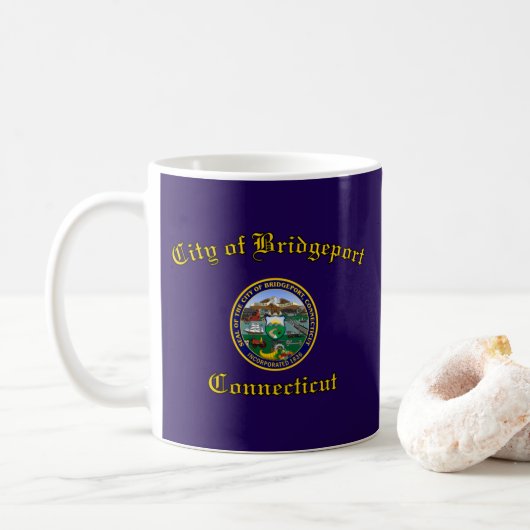 Vlag van Bridgeport, Connecticut Koffiemok (Met donut)