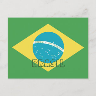 Vlag van Briefkaart Brazilië