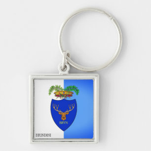 Vlag van Brindisi, Italië Sleutelhanger