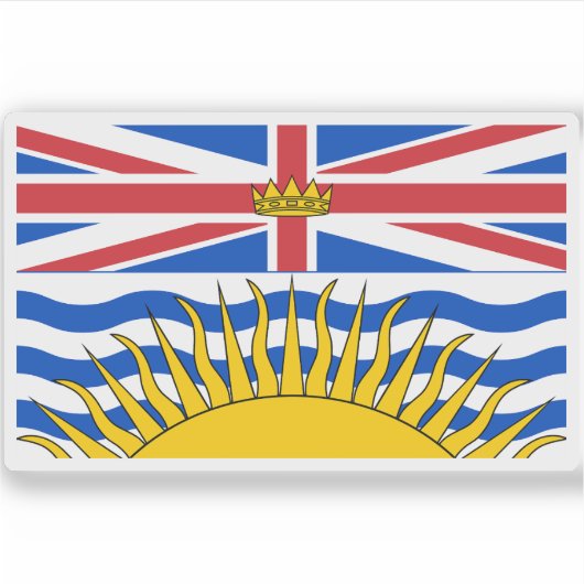 Vlag van British Columbia Sticker (Voorkant)