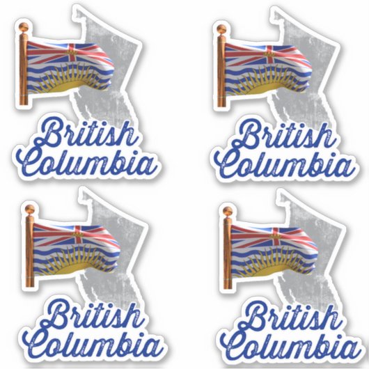 Vlag van British Columbia Sticker (Voorkant)